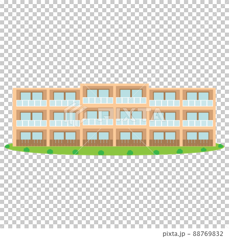 建築低層公寓插圖素材 建築低層公寓插圖素材 88769832