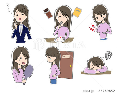 女性のPMSの症状例 女性のPMSの症状例 88769852