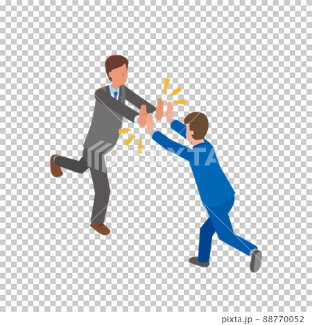 兩名用雙手接觸的男性上班族 兩名用雙手接觸的男性上班族 88770052