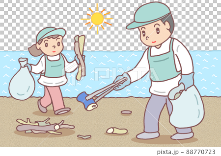 Beach cleaning activities 88770723