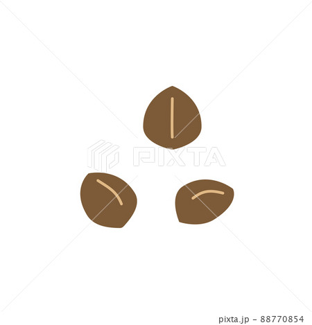 そばの実のシンプルカラーイラストのイラスト素材