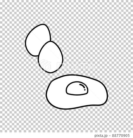 たまごのシンプル線画イラストのイラスト素材 [88770905] - PIXTA