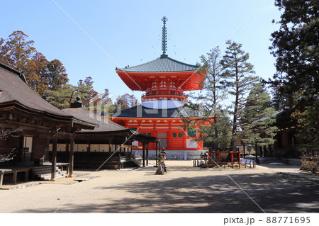 青空の根本大塔 壇上伽藍 高野山 世界遺産 和歌山県 青空の根本大塔 壇上伽藍 高野山 世界遺産 和歌山県 88771695