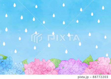 背景素材_水彩風_紫陽花 背景素材_水彩風_紫陽花 88772203