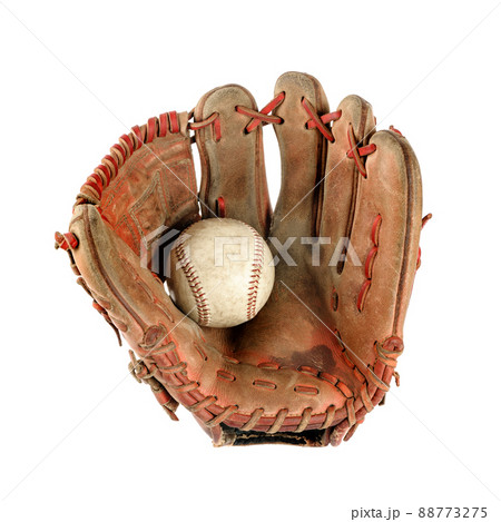 baseball glove over white 88773275