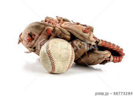 baseball glove over white 88773284