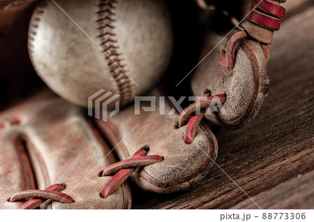 baseball on wooden desk 88773306