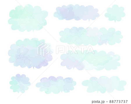 水彩風　淡いまだら模様のふきだし 88773737