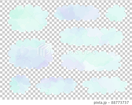 水彩風　淡いまだら模様のふきだし 88773737