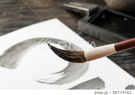 closeup writing brush closeup writing brush 88774562