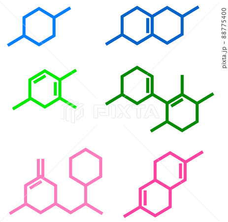 細胞の結合を表現した化学式のイラスト 88775400
