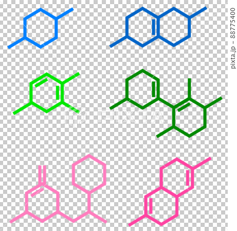 細胞の結合を表現した化学式のイラスト 88775400