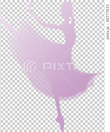 薄紫色のグラデーションのシルエットのバレリーナ　アモーレ 88777633