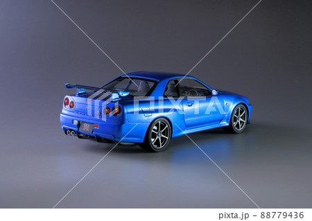 日産 スカイライン GT-R Vスペック（R34）ベイサイドブルー プラモデル