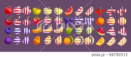 Fruit or berries game icons for casino, mobile app Fruit or berries game icons for casino, mobile app 88780515