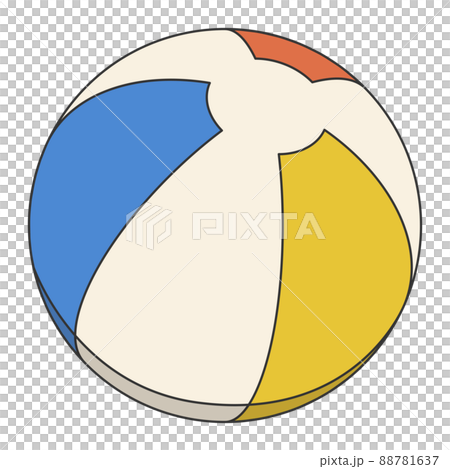 手描き風に描かれたビーチボールのイラストのイラスト素材