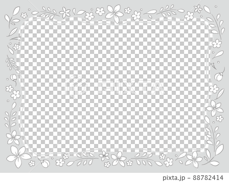 Monochrome frame of pencil-like plant illustration Monochrome frame of pencil-like plant illustration 88782414