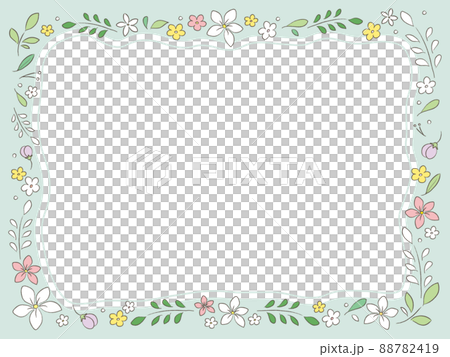 Green frame of pencil style plant illustration 88782419
