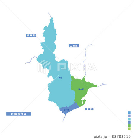 静岡市行政区・静岡市地図 雨の日カラーで色分けしてみた 静岡市行政区・静岡市地図 雨の日カラーで色分けしてみた 88783519