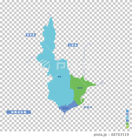 静岡市行政区・静岡市地図 雨の日カラーで色分けしてみた 静岡市行政区・静岡市地図 雨の日カラーで色分けしてみた 88783519
