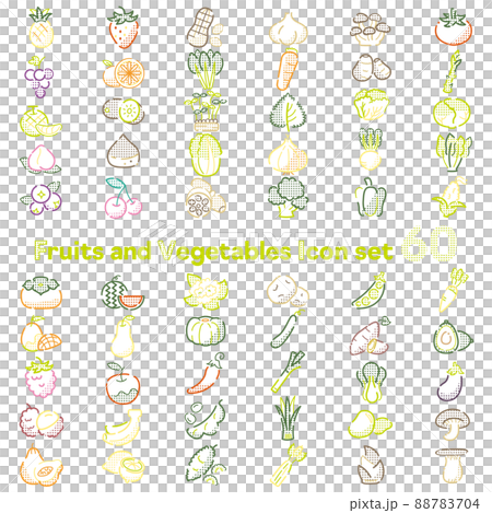 Vegetable and fruit icon set 60 Vegetable and fruit icon set 60 88783704