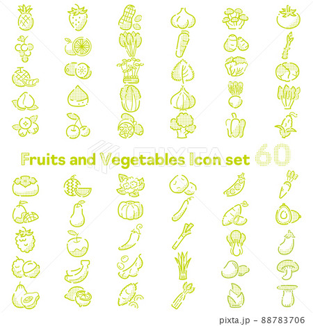 野菜とフルーツのアイコンセット60 88783706