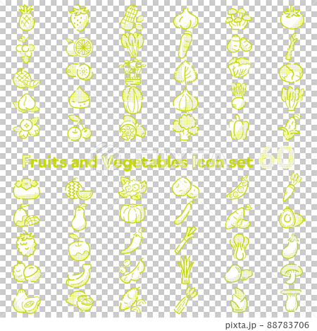 Vegetable and fruit icon set 60 88783706