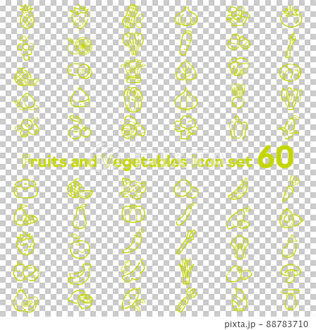 Vegetable and fruit icon set 60 Vegetable and fruit icon set 60 88783710