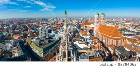 Munich aerial panoramic architecture, Bavaria, Germany. 88784062