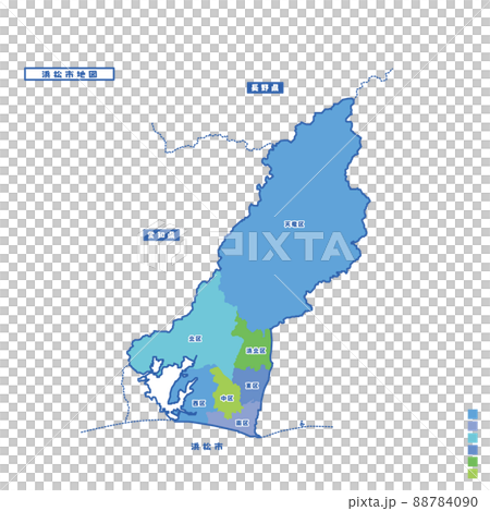 濱松市行政區/濱松市地圖我嘗試在下雨天按顏色進行顏色編碼 88784090