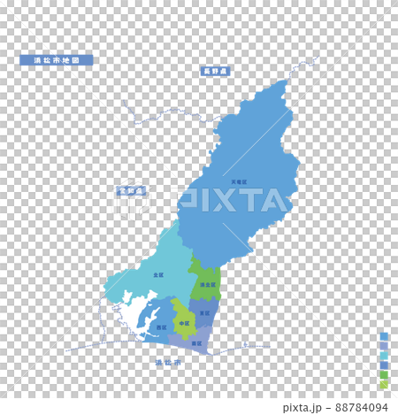Hamamatsu City Administrative District / Hamamatsu City Map I tried to color-code by color on a rainy day 88784094