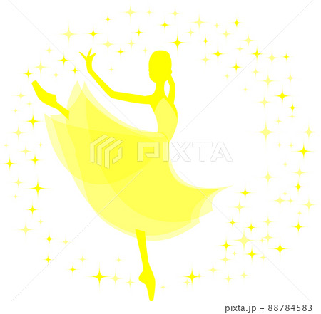 黄色のシルエットのバレリーナ アモーレ 黄色のシルエットのバレリーナ アモーレ 88784583