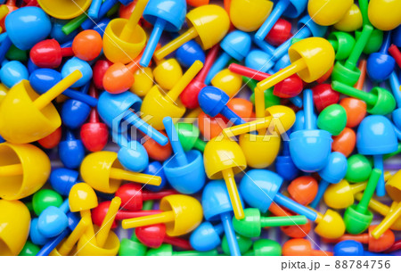 Close-up, childrens color mosaic for creating images. Educational toys for kids. 88784756