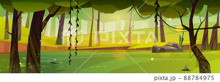 Forest landscape cartoon nature summer background 88784975