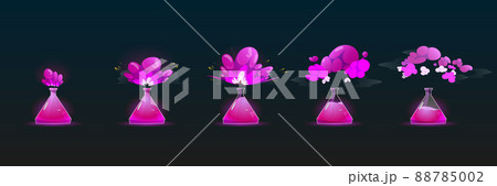 Chemical reaction in flask explosion animationのイラスト素材 [88785002] - PIXTA