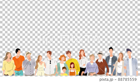 Vector illustration material: Various people, many 88785559