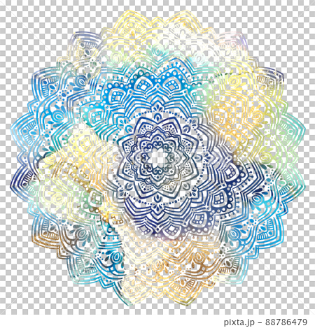 Mandala art (ink art pattern, blue, lace) 88786479