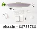 Overhead shot of business desktop with computer 88786788