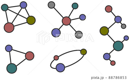 細胞の結合を表現した図のイラスト 88786853