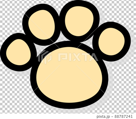 Light beige animal footprints with black border shadows 88787241