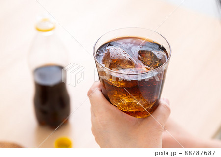コーラを飲むミドル女性 コーラを飲むミドル女性 88787687