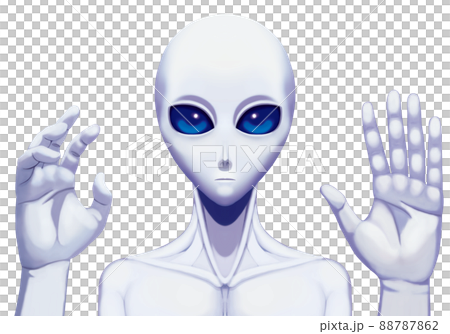 2作目宇宙人・腕付きセット（グレイ）印刷しても綺麗 88787862