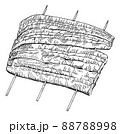うなぎのかば焼きの線画 88788998