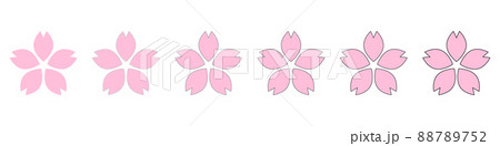 線の太さが異なる桜のアイコンセット 88789752