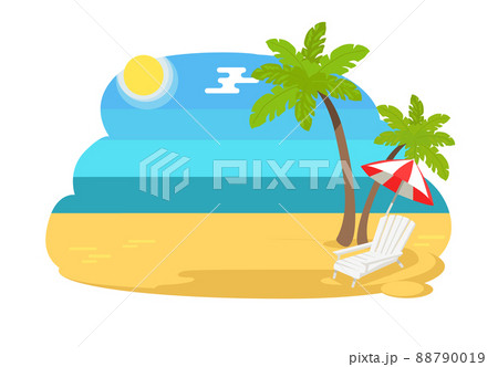 Seaview Seascape with Tropical Beach Chaise Longue Seaview Seascape with Tropical Beach Chaise Longue 88790019
