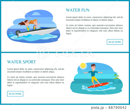 Water Sport Pages Collection Vector Illustration 88790042