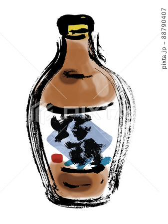 焼酎の手描き和風イラスト 焼酎の手描き和風イラスト 88790407