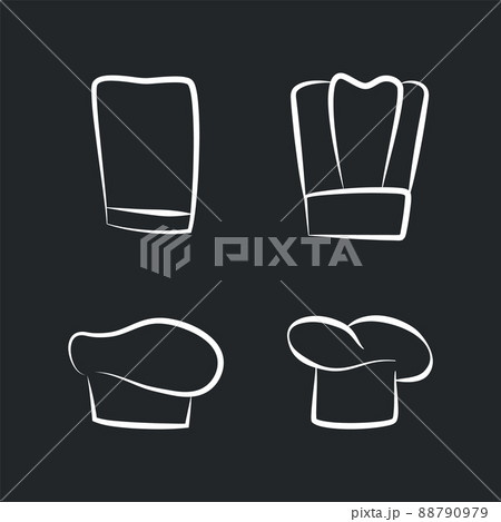 Headwear Items of Chef Staff, Bakery or Cafe Cooker Headwear Items of Chef Staff, Bakery or Cafe Cooker 88790979