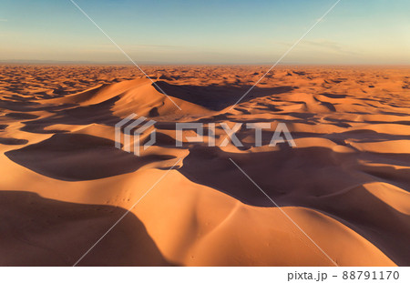 Aerial view on big sand dunes in desert Aerial view on big sand dunes in desert 88791170