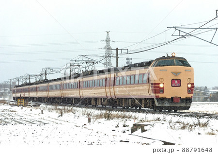 信越本線　高田ー春日山　JR西日本　485系　A09編成（京都）　シュプール 88791648